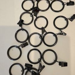 14-Pack Modern Gunmetal Curtain Clip Rings -