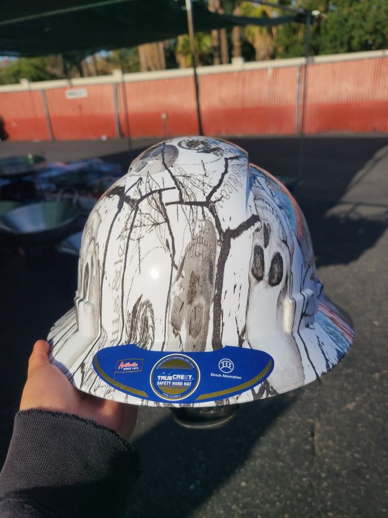 White Skull Fiberglass Hard Hat