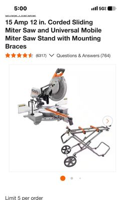 RIDGID 15 Amp 12 in. Sliding Miter Saw with Stand