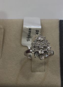 925 Silver diamond 0.50 ct ring