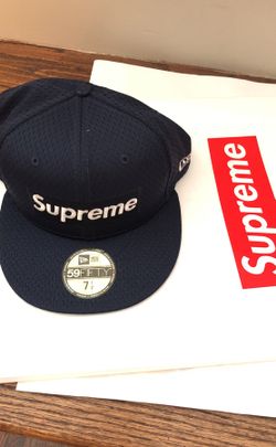 SUPREME Mesh box logo new era navy blue