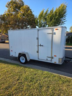 White Enclosed Cargo Trailer Single Axle