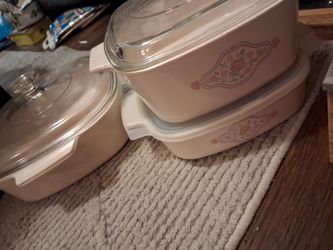Corning Ware Floral Casserole Dish Set with Lids