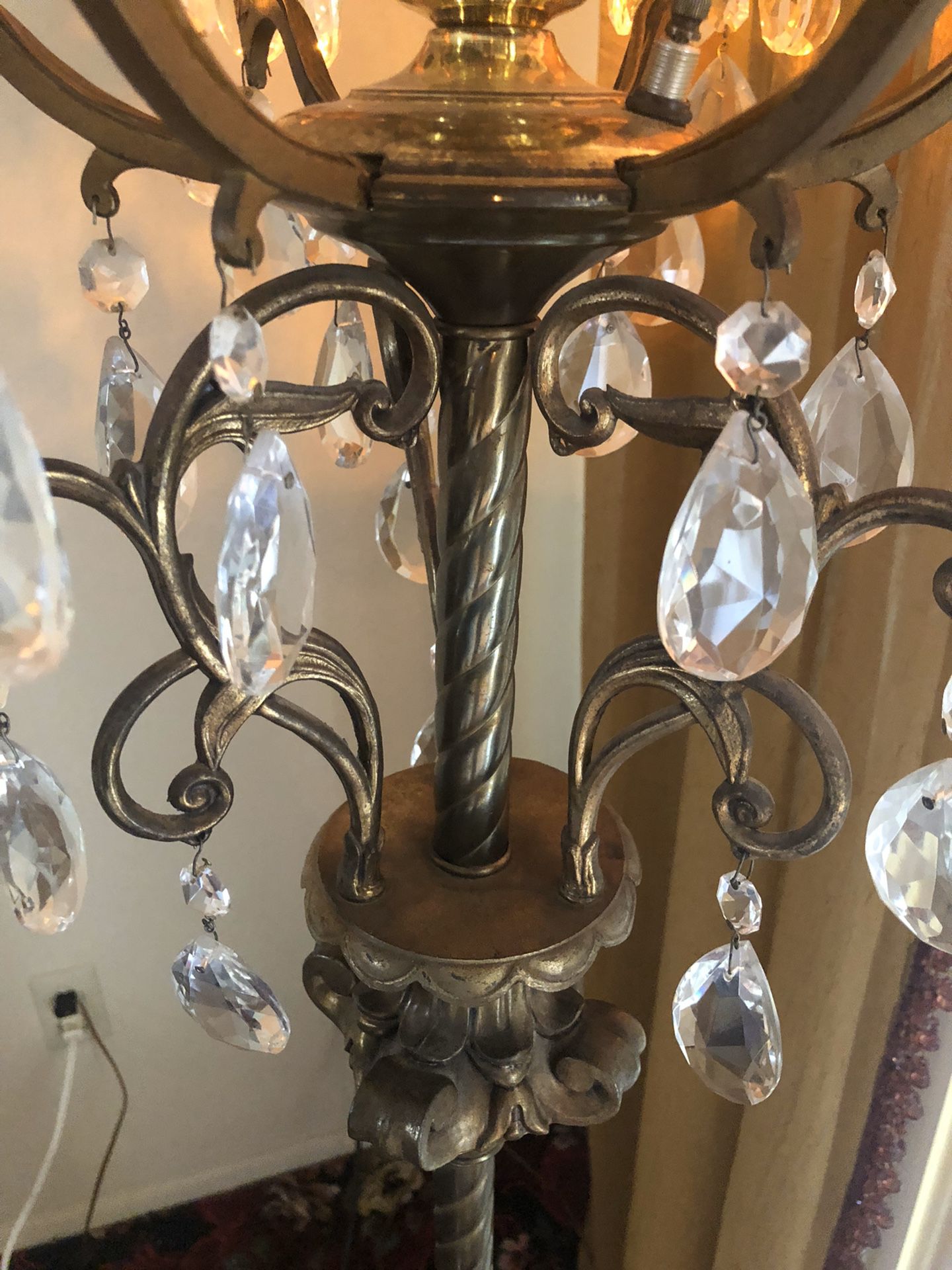 Vintage lamp cristal glass and marble