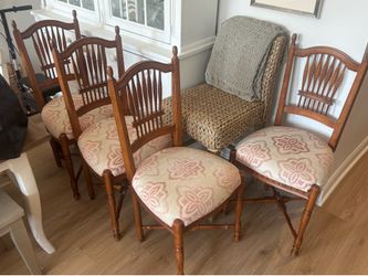 ETHAN ALLEN WHEAT BACK CHAIRS (4)