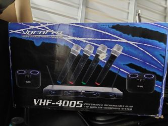 VocoPro VHF-4005 4 Channel Rechargeable Wireless Microphone System