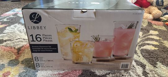 LIBBEY 16 Piece Preston  Glassware Set