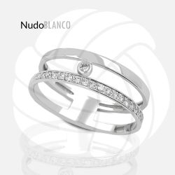 0.13 Round Brilliant Cut Diamond Two-Row Band