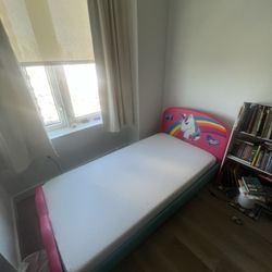 Delta Children Upholstered Twin bed by JoJo Siwa, with Caspar mattress