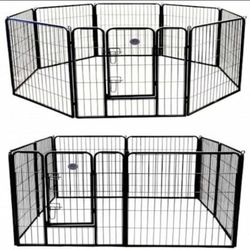 Heavy Duty Dog Pen Indoor Outdoor Dog Fence Playpen 8 Panels 24x31 Inches Exercise Pen Dog Crate Cage Kennel