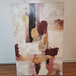 Abstract Blush and Gold Canvas Art Print - Home Art