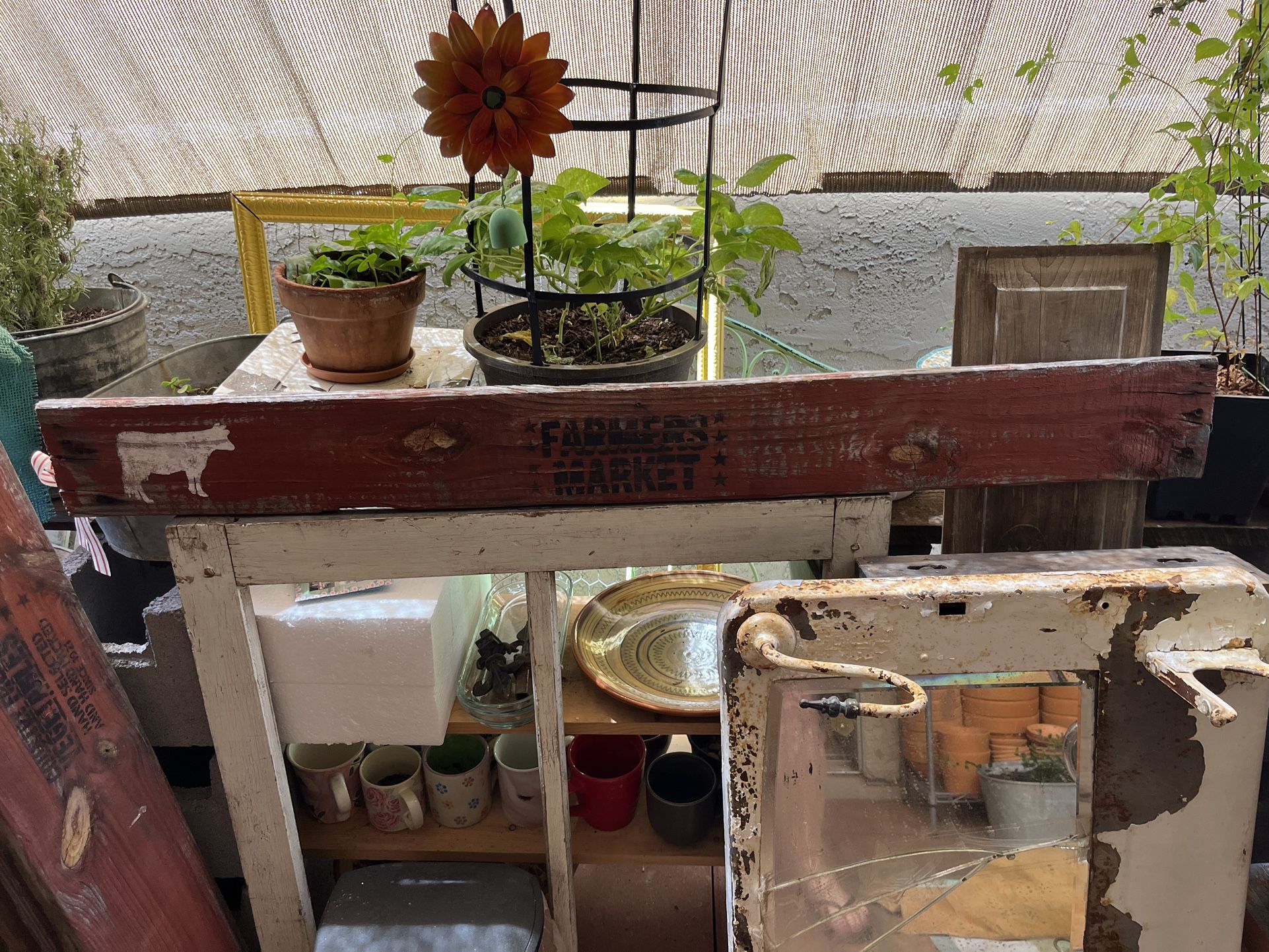 2 Vintage Boards Used As A Storage Box For Vegetables And Farmers Market 