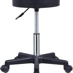 KKTONER Round Bar Stool PU Leather with Footrest Height Adjustable Swivel Pub Chair Home Kitchen Bar stools Backless Stool 