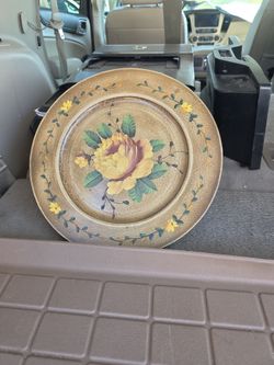 Hand-Painted Decorative Floral Plate