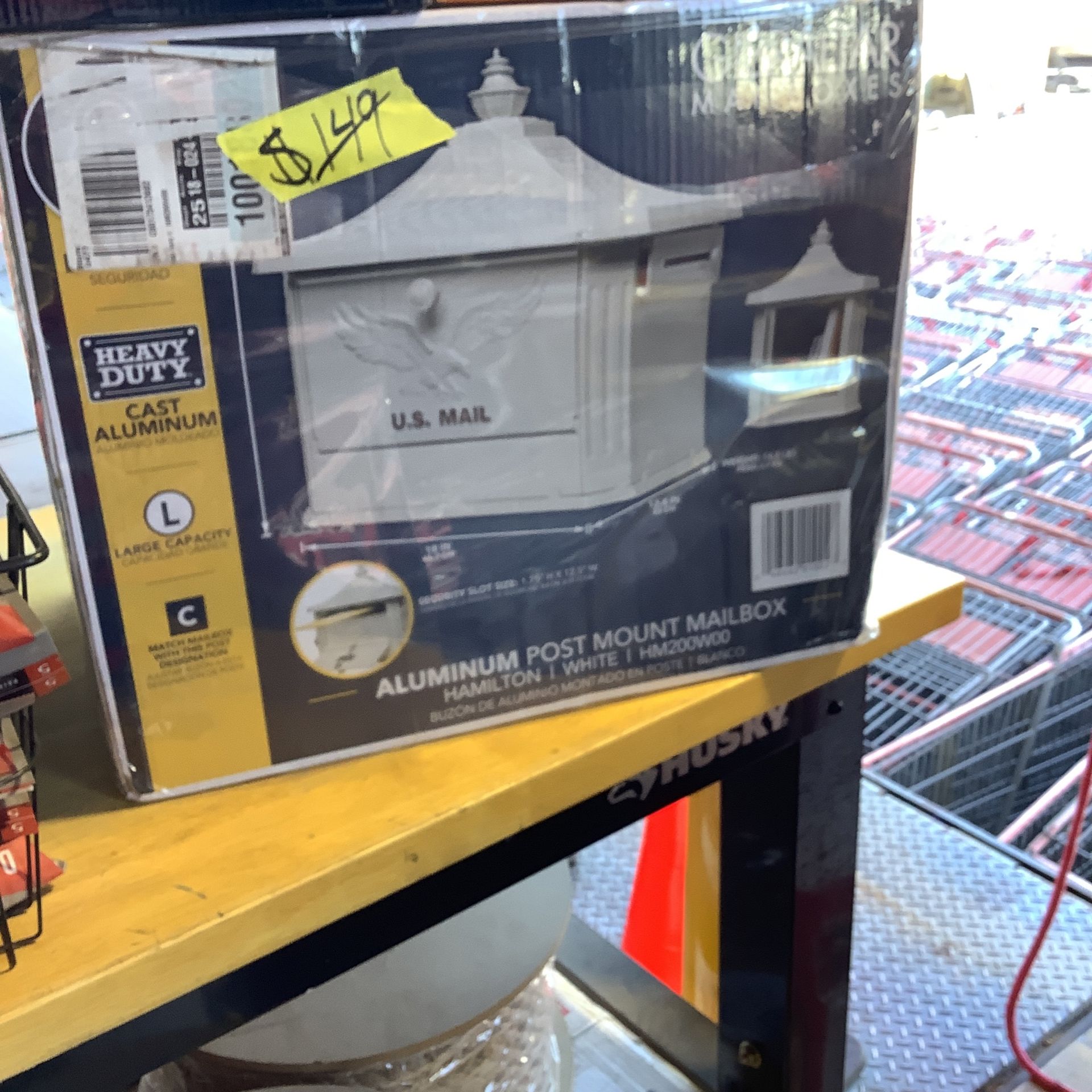 Gibraltar Mailboxes Hamilton Premium White Large Locking Aluminum Post Mount Mailbox