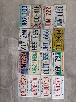 16 Canadian & USA License Plates Lot Alberta Quebec Ontario BC PEI Newfoundland