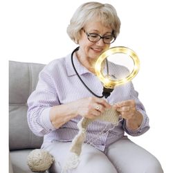 Brand: Huiboer Hands Free Magnifying Glass with Light – 15X Rechargeable 1200mAh Neck LED Magnifier with 6 Light Modes for Reading, Book Magnifier for