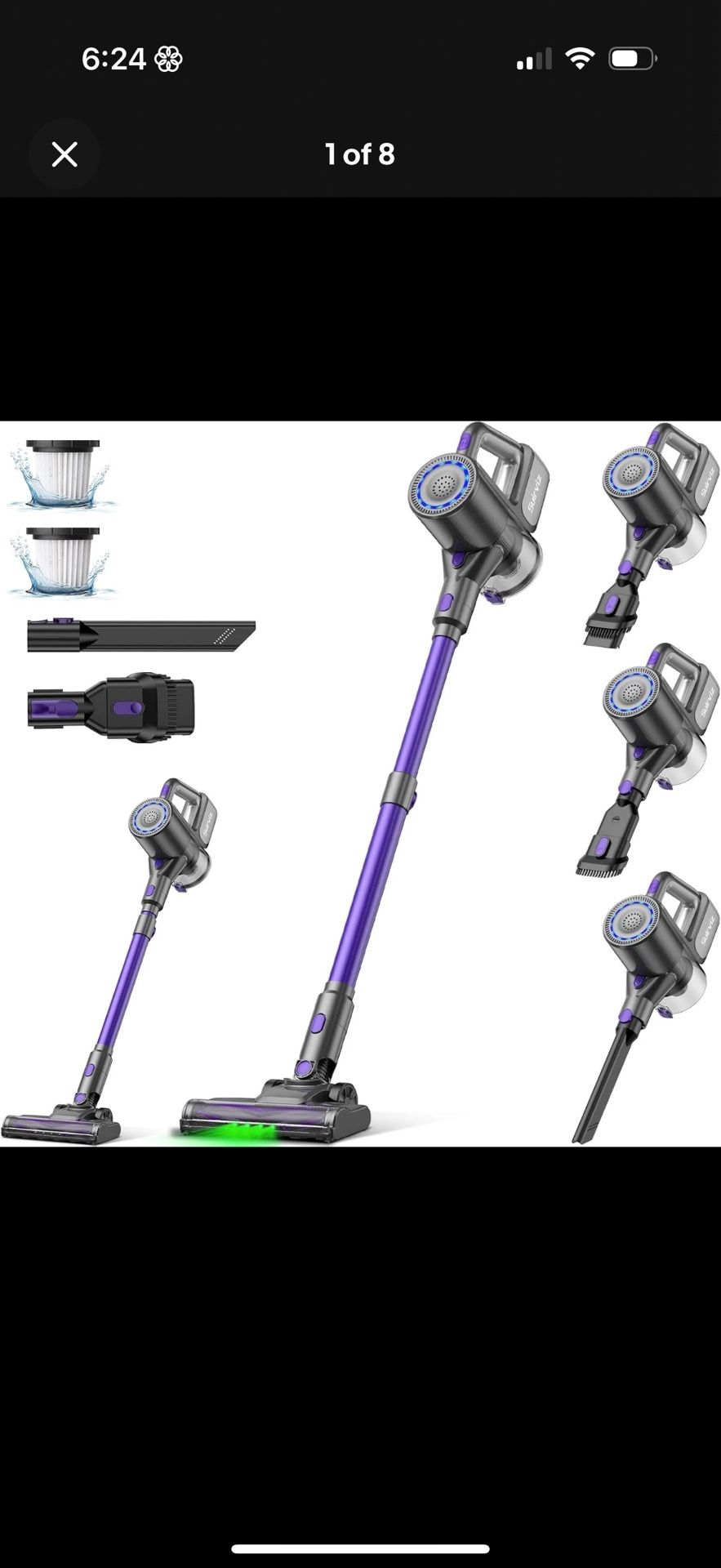 Cordless Vacuum Cleaner 40KPA Suction HEPA Self-Standing Lightweight Pet Hair US