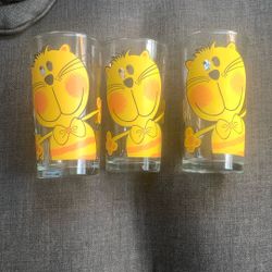 Vintage Firna Cartoon Cat Glass 1980’s