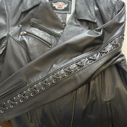Leather Harley Davidson Jacket- Size Lg