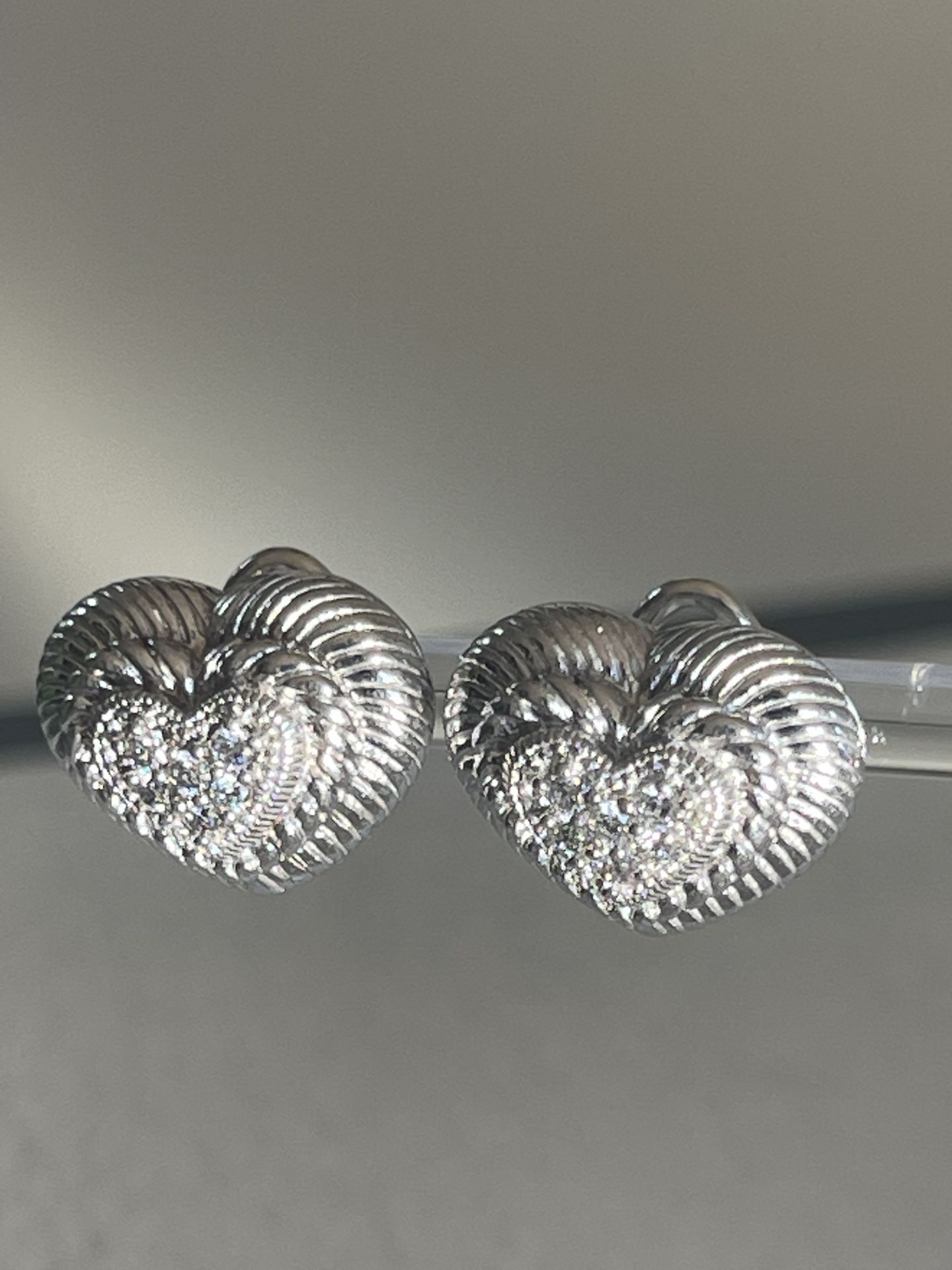 Judith Ripka Loves Cz Silver Earrings Clips