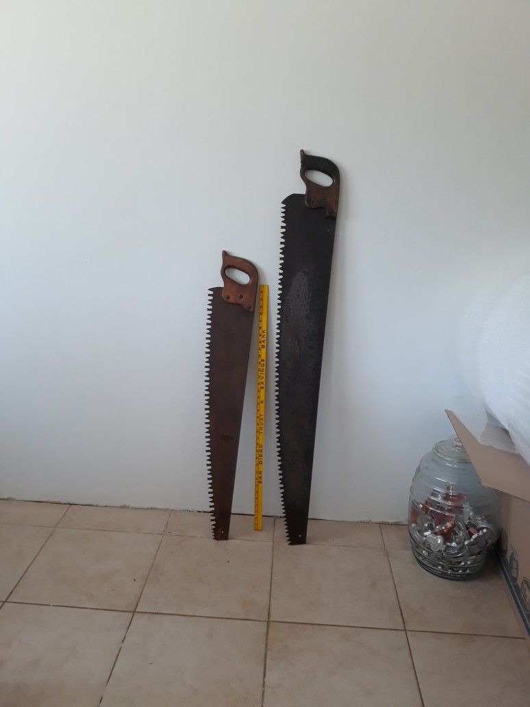 Antique vintage Saws Logging Two Man Saw