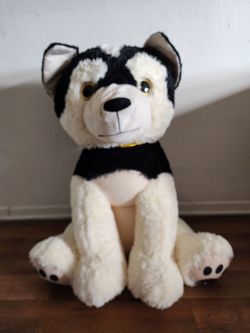 36" Big Puppy Dog Plush Black Ivory Large Toy Super Cute