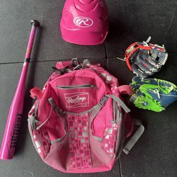 TBALL Bag, Helmet, Bat and 2 Gloves