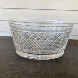 Cut Crystal Tub Ice/ Punch Bowl 14.5x12x7.5in