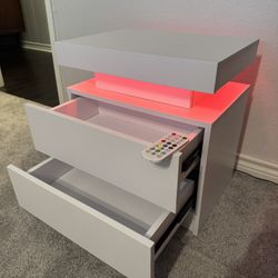 2 White Modern Bedside Table. One Still In Box! 