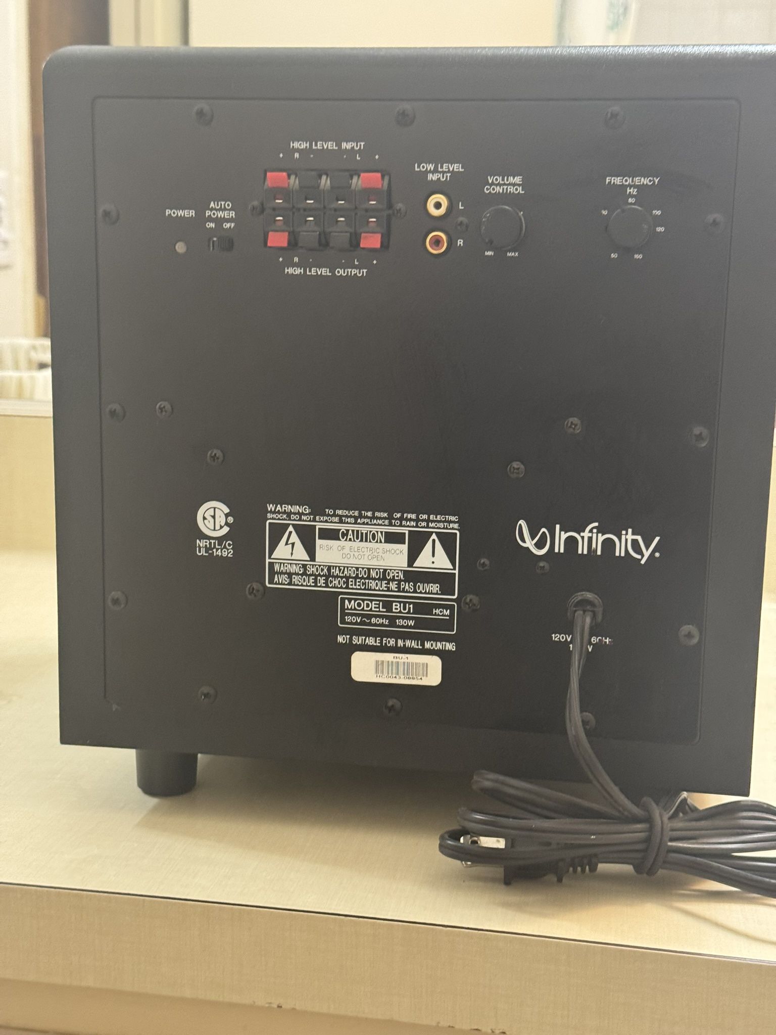 Infinity Subwoofer BU-1