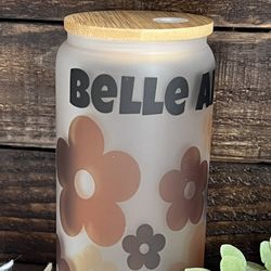 Personalized Frosted Glass Cup