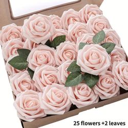 25pcs of pink Foam Roses with Stems