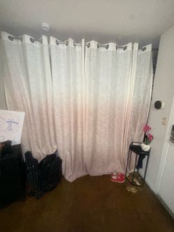 Ombre curtains pink and white