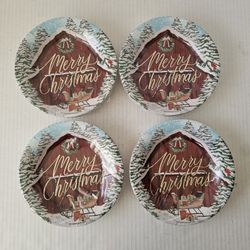 Merry Christmas Paper Bowl Like Plates NEW 