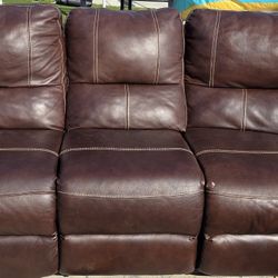 Leather Reclining Sofa