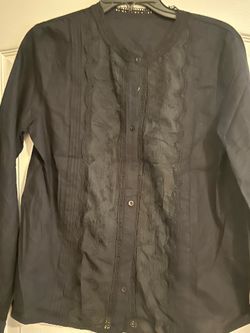 Elegant black lace front blouse