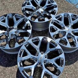 22” CHROME CHEVY SILVERADO GMC SIERRA SNOWFLAKES WE FINANCE WE FINANCE WHEELS SET RIMS NEW