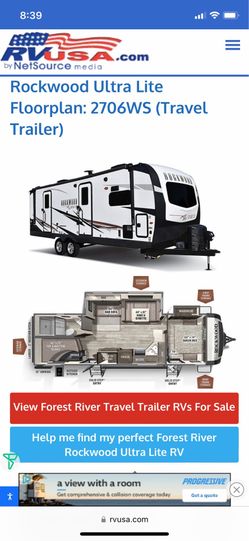 2021 Rockwood ultralight travel trailer