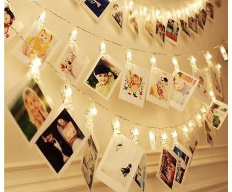 String Lights with Polaroid Clip