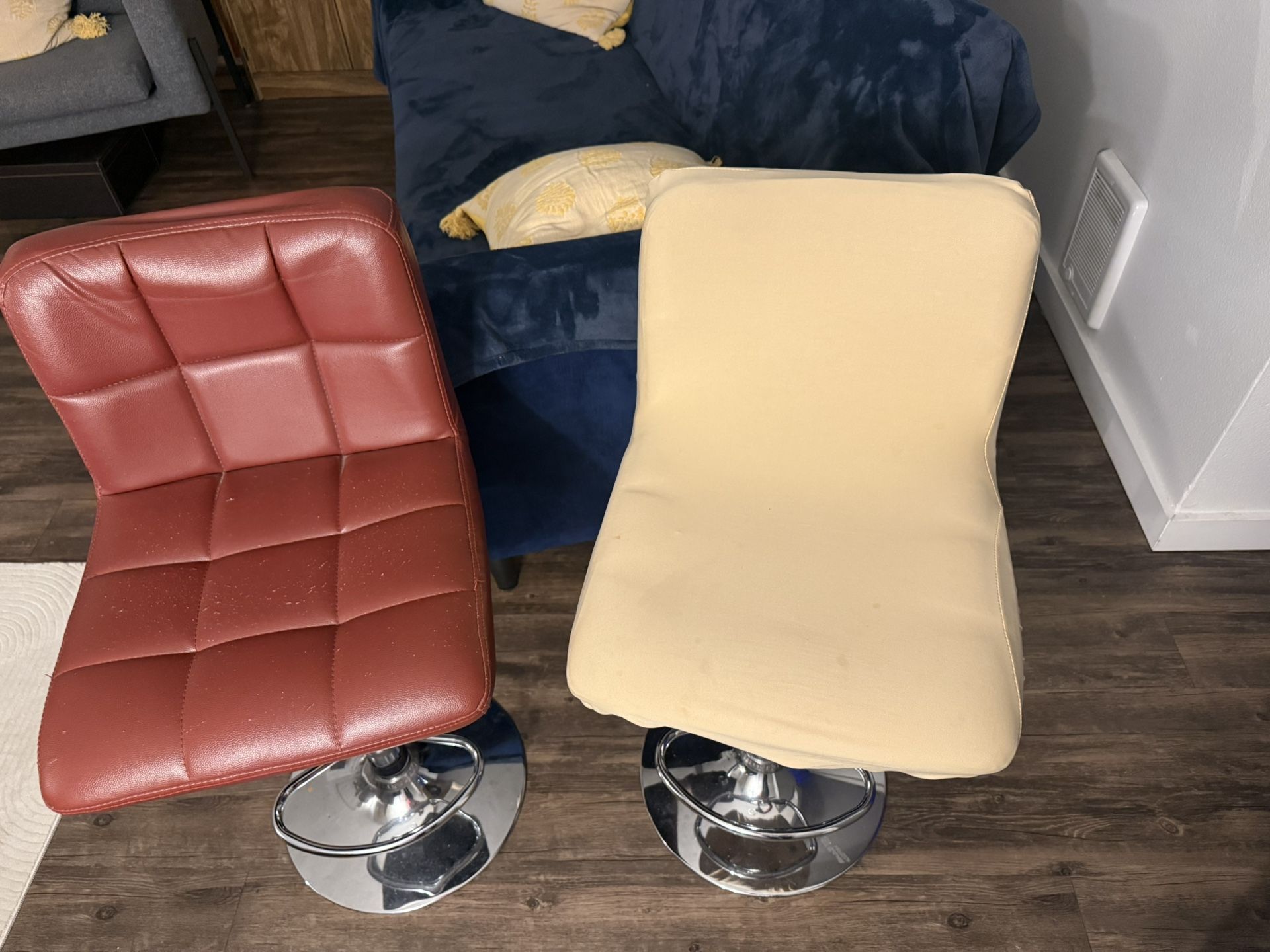 One Red Swivel Chairs Comes With 2 Beige Covers
