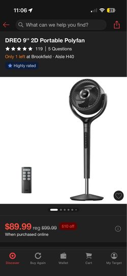 DREO high velocity oscillating fan