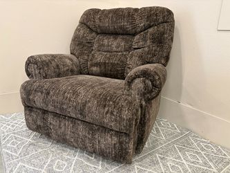 Brown Chenille Plush Manual Recliner