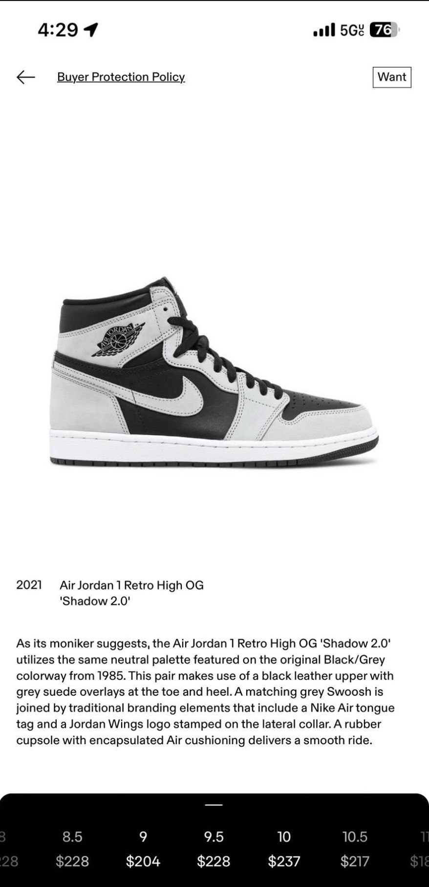 Nike Air Jordan 1 Retro High OG "Shadow 2.0"