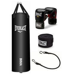 Everlast Punching Bag W/ Gloves And wrap