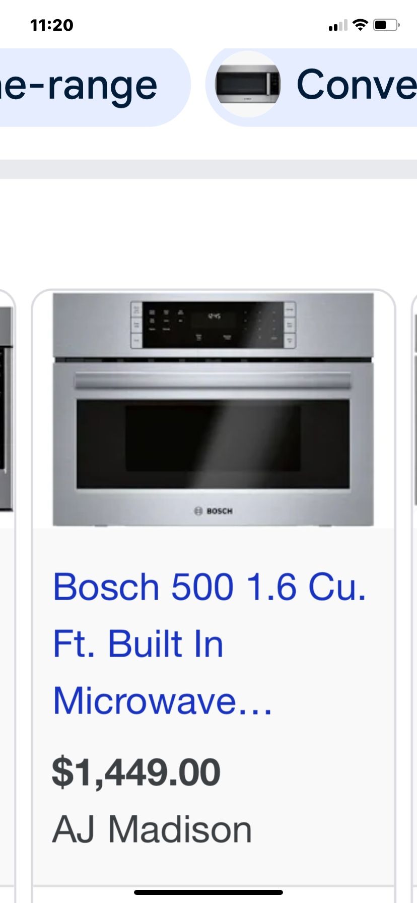 Bosch built-in microwave