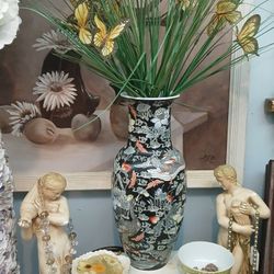 Black Famille Porcelain Vase 