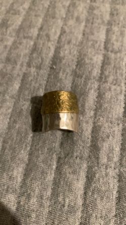 Silpada Rain or Shine Textured Sterling Silver and Brass Ring