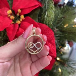 14k HEART INFINITY CZ 