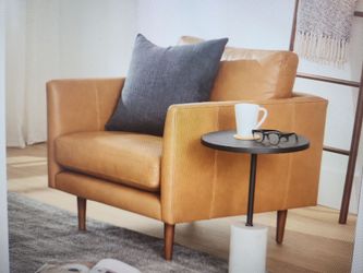 BURRARD 32" Leather Lounge Chair  bella caramel